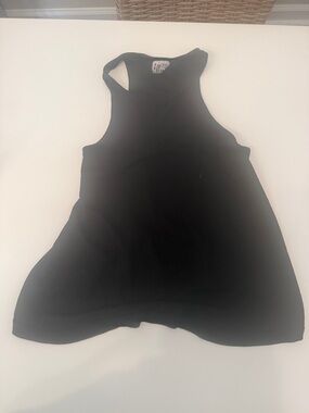 Free People Black Ribbed Racerback Tank
